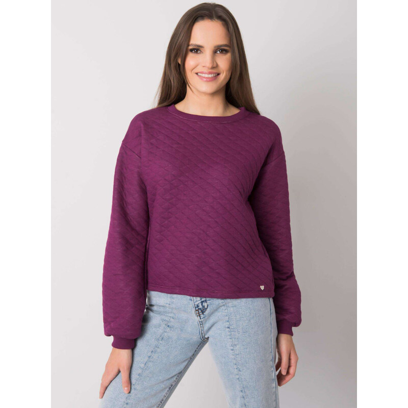 BASIC FEEL GOOD Tmavě fialová dámská prošívaná mikina -purple 66266817