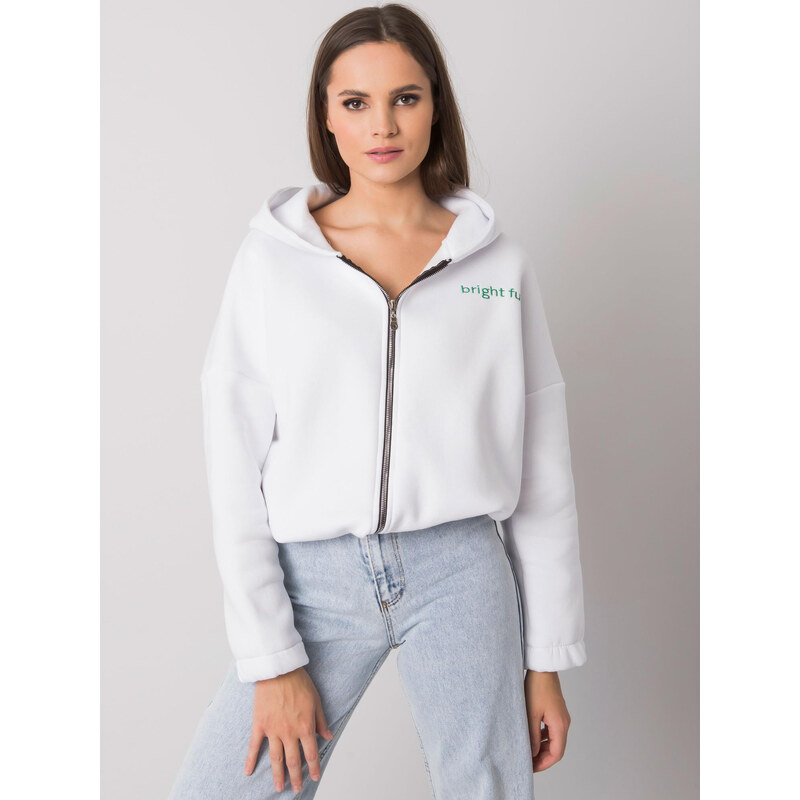 RUE PARIS Bílá mikina Michelle s nápisem bright future -white 66266951