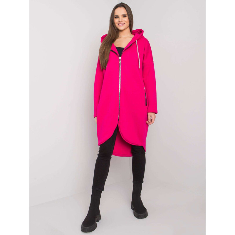 RELEVANCE Tmavě růžová dámská dlouhá mikina na zip -fuchsia 66266818