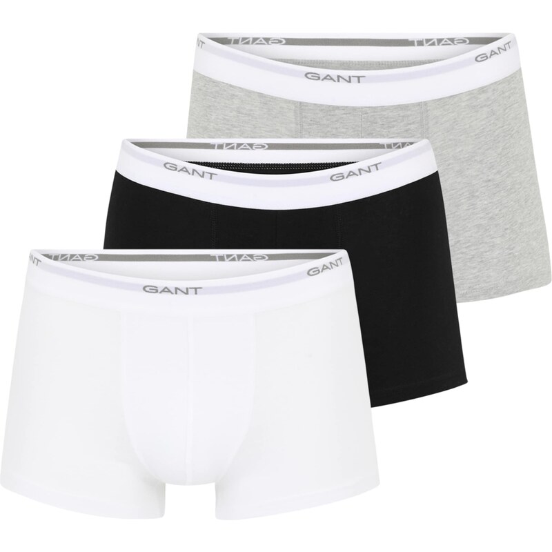 GANT Boxerky světle šedá / šedý melír / černá / bílá