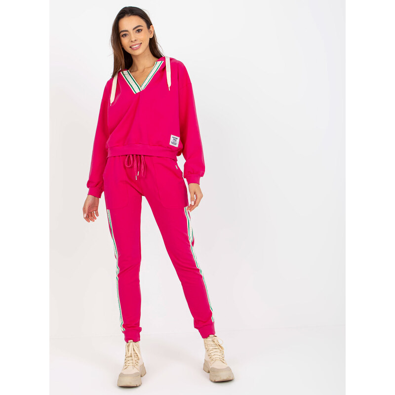 RELEVANCE Fuchsiová teplákovka s pruhem --fuchsia 84024914