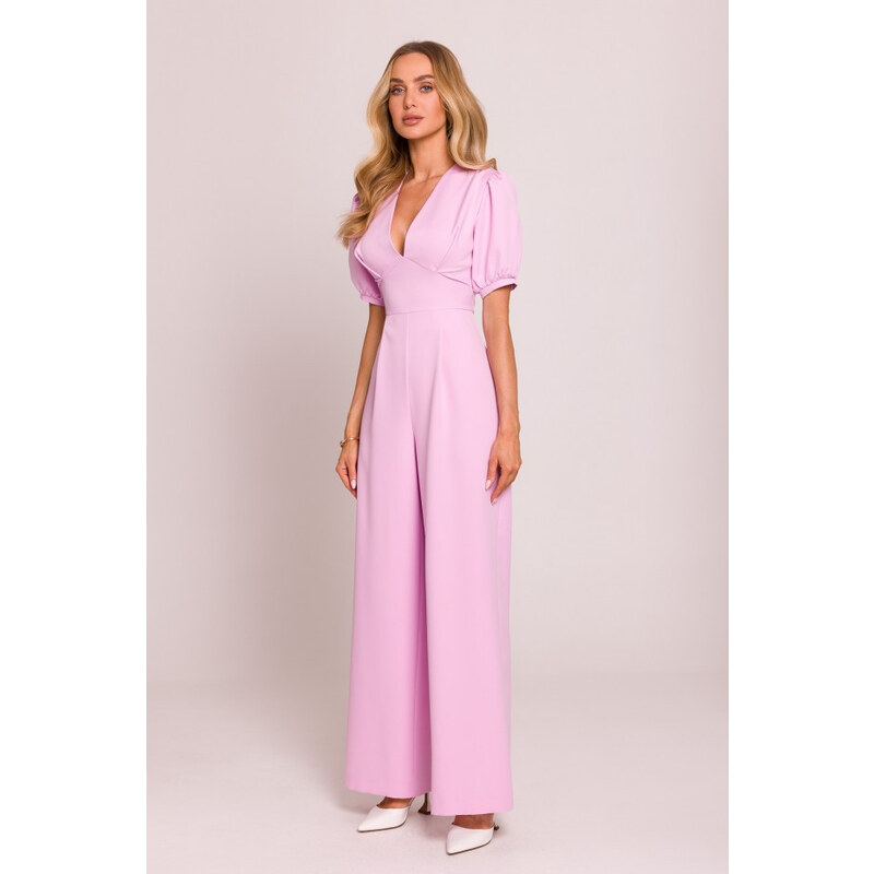 model 20970740 Kombinéza s puff rukávy cukrově růžová - Moe