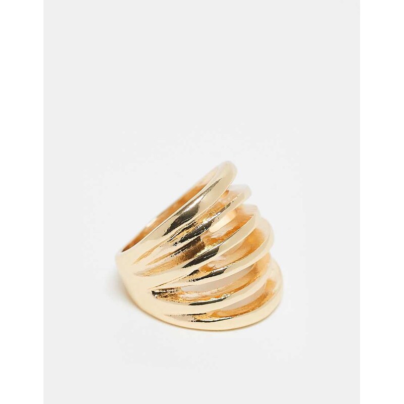 Reclaimed Vintage unisex faux stacked ring in gold