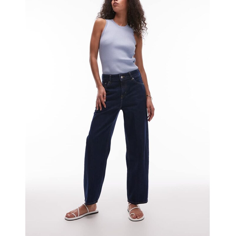 & Other Stories slim barrel leg jeans in dark wash blue 105247542