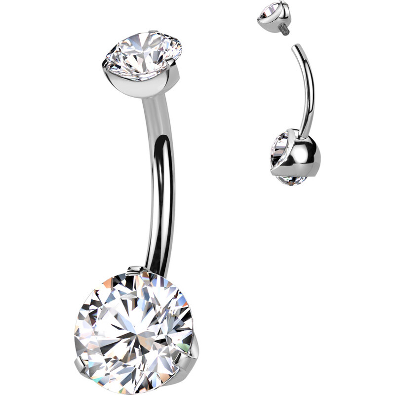 Atreya Titanový piercing do pupíku s vnitřním závitem Soft
