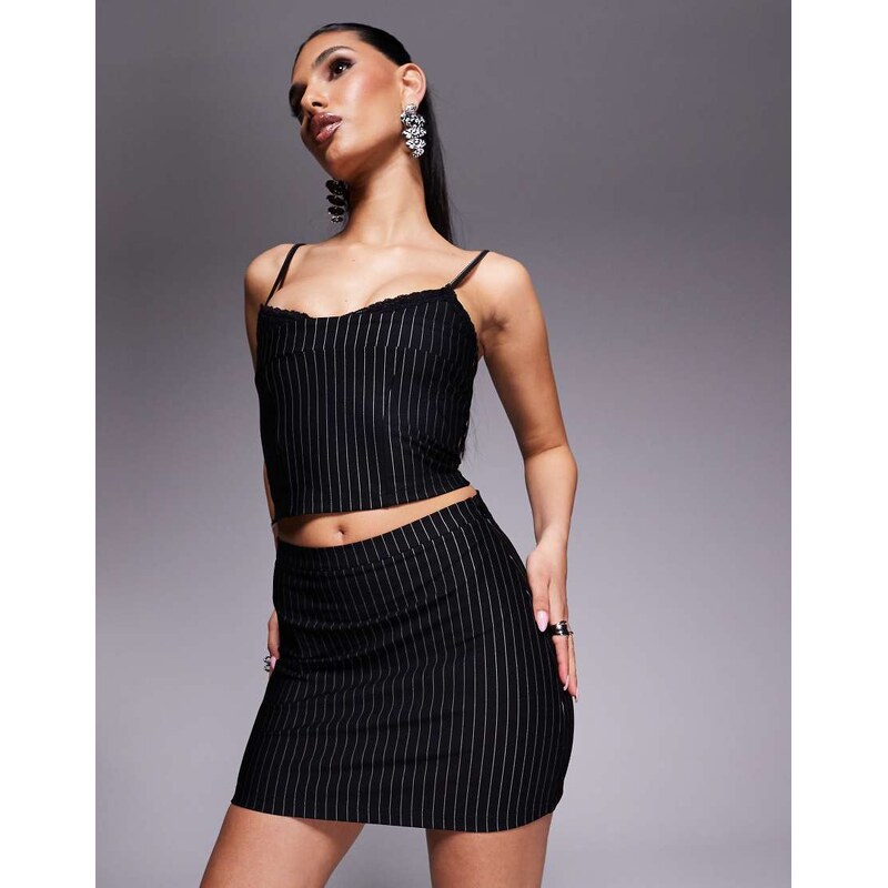 ASOS DESIGN co-ord mini skirt in pinstripe-Multi 105257493