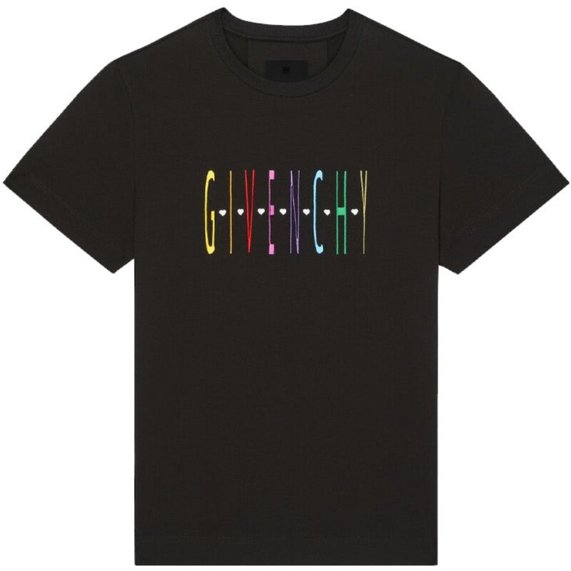 GIVENCHY Colorful Logo Black tričko