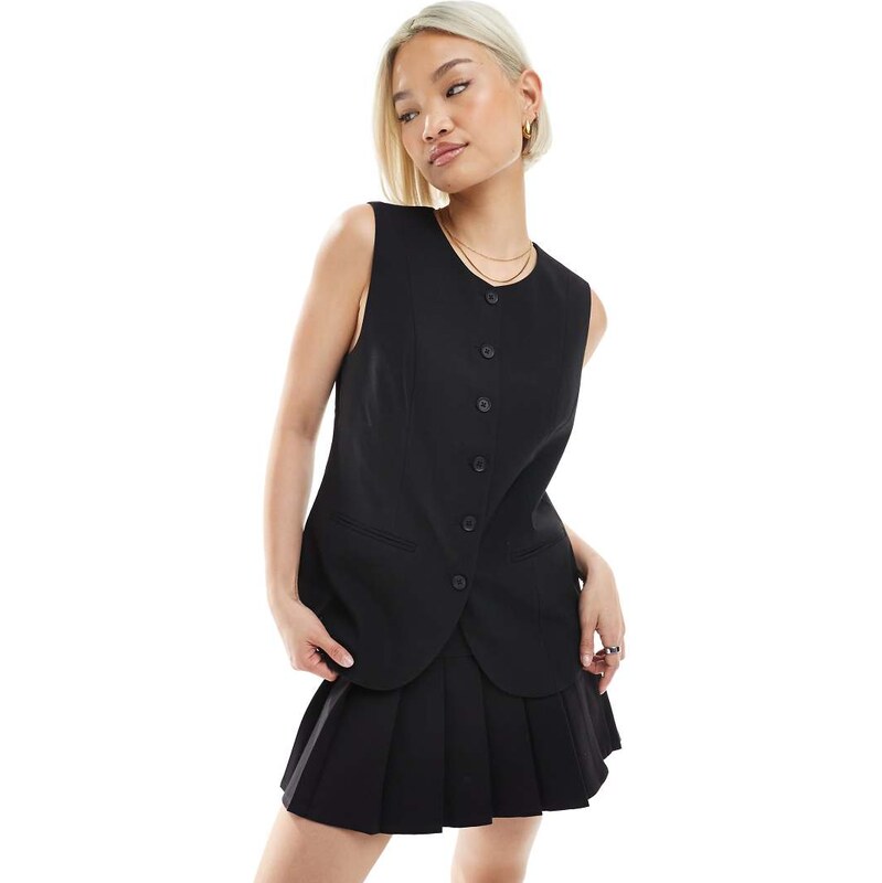 ONLY high neck waistcoat in black