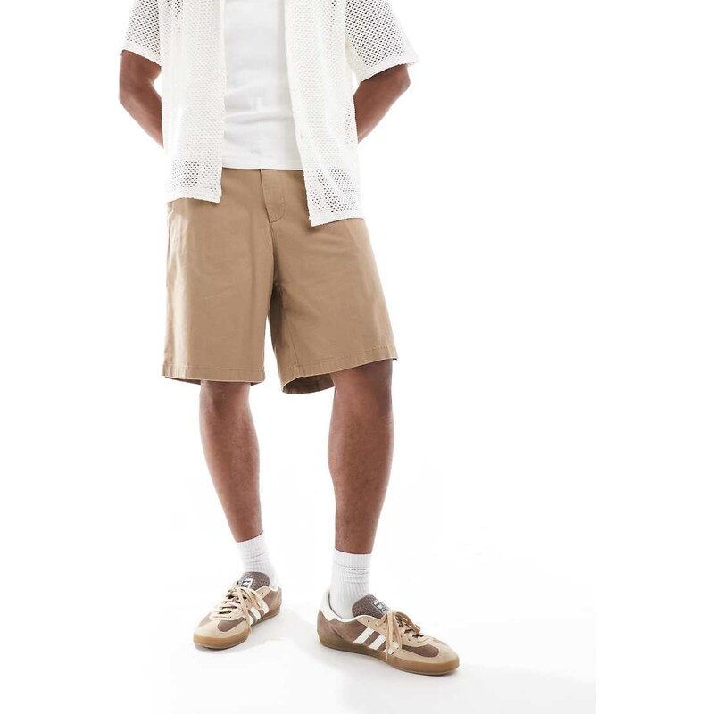 Jack & Jones bill baggy fit chino short in tan-Brown