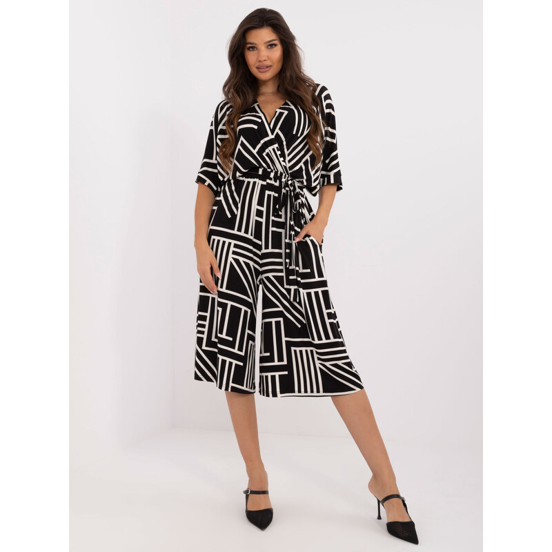 BASIC Černý dámský overal se vzory LK-KO-509727.91-black