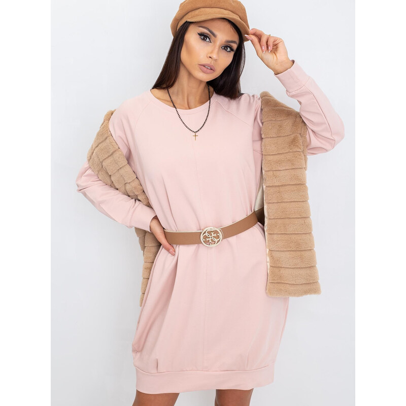 BASIC Dámské růžové šaty -pink Pudrová 84023104