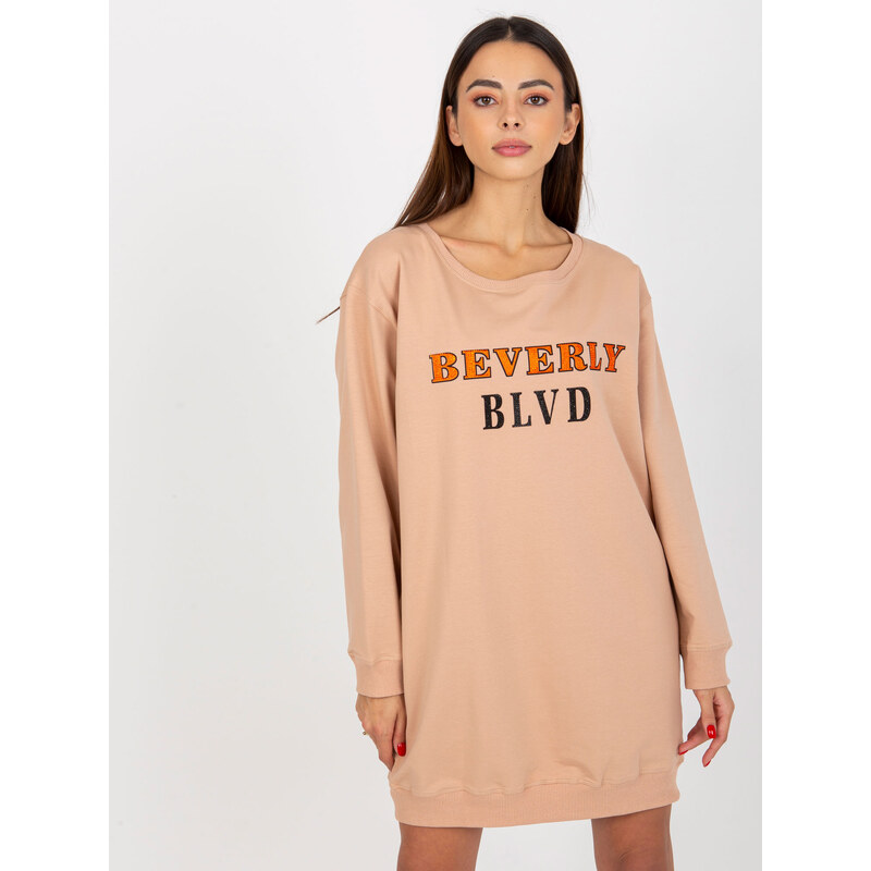 BASIC Béžová dlouhá mikina BEVERLY --beige 85877879