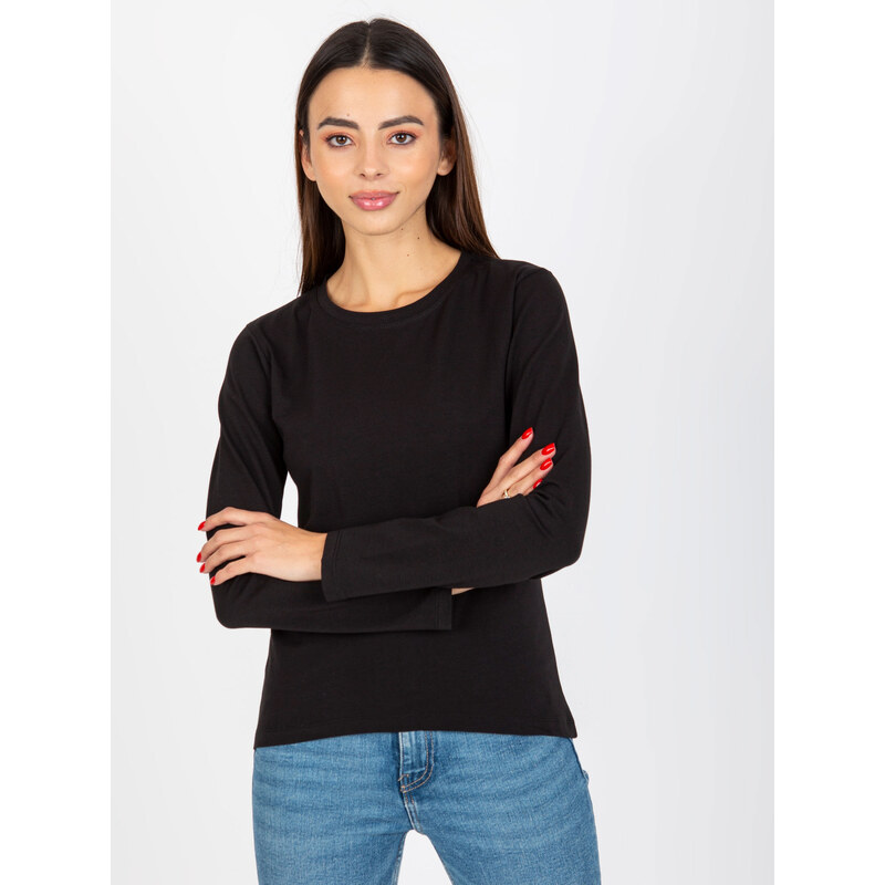 Černé bavlněné basic tričko -VI-BZ-075.25X-black