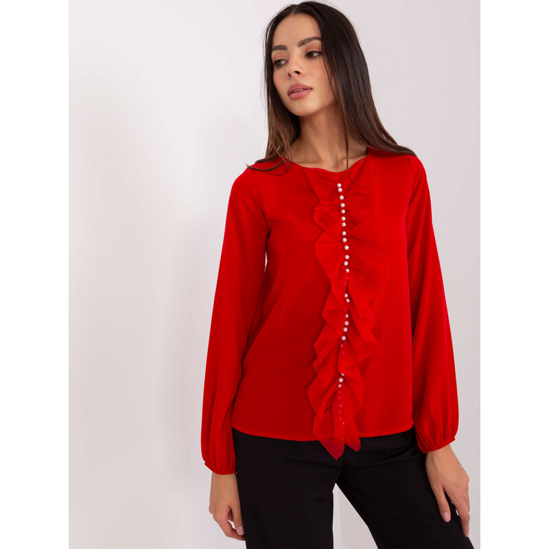 BASIC Červená halenka s aplikací LK-BZ-506673.36-red