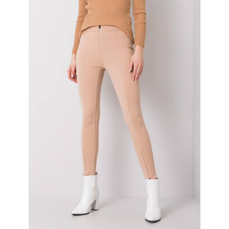 RUE PARIS Béžové dámské kalhoty -beige Béžová 115137334