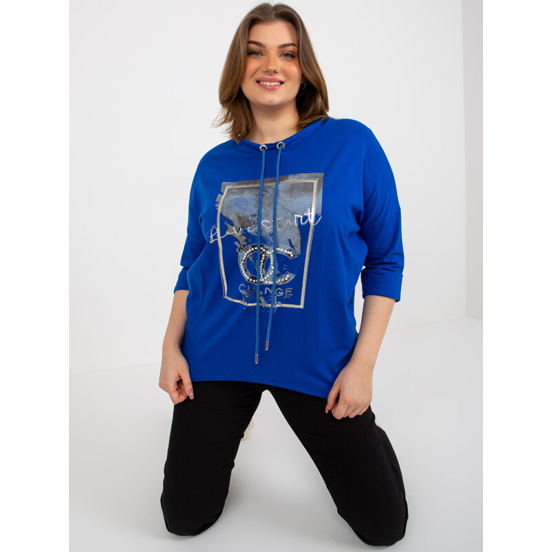 RELEVANCE Modré tričko s aplikací Love start --blue Modrá 85879222