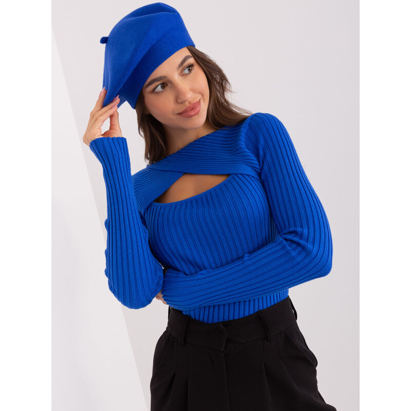 ITALY MODA Modrý hřejivý baret -cobalt Modrá 85902160