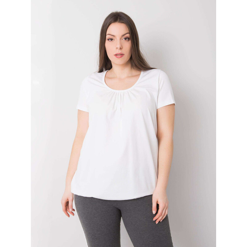 BASIC Bílé dámské tričko s krátkým rukávem -white Bílá 85870202