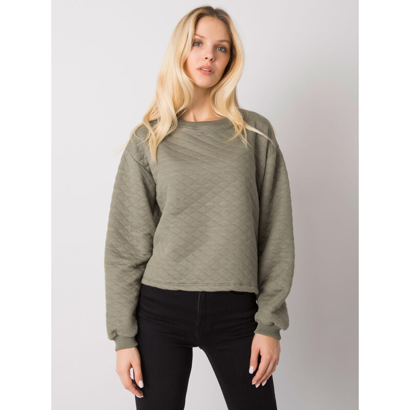 BASIC FEEL GOOD Khaki dámská prošívaná mikina -khaki 66266840