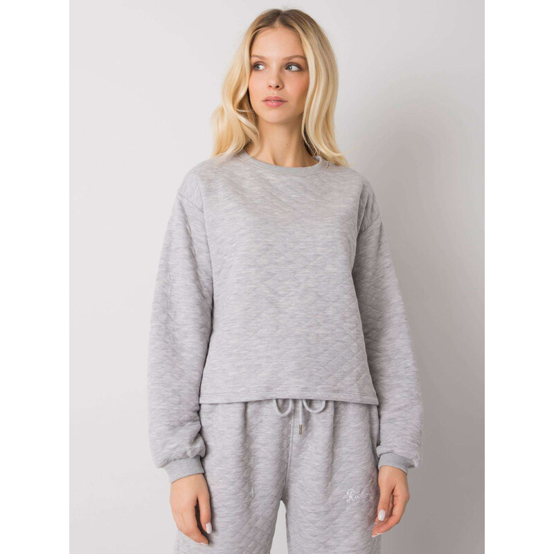 BASIC FEEL GOOD Světle šedá dámská prošívaná mikina -light gray 66266851