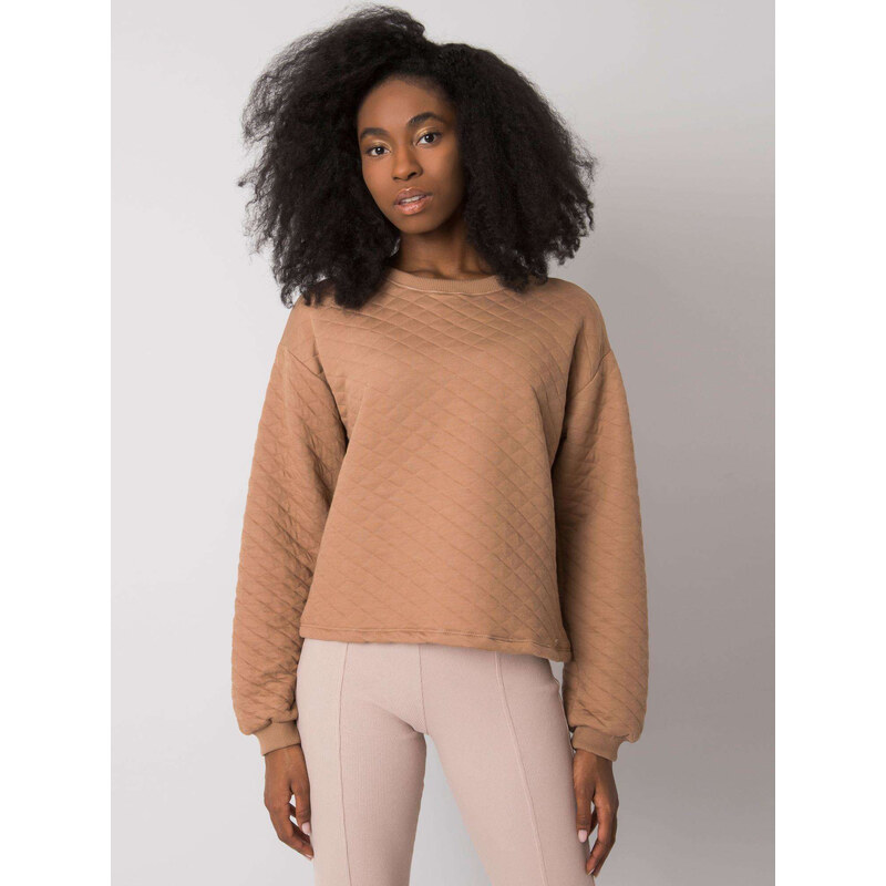 BASIC FEEL GOOD Světle hnědá dámská prošívaná mikina -camel 66266841