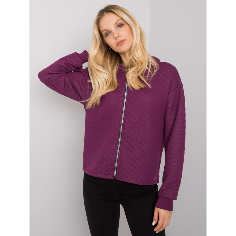 BASIC FEEL GOOD Fuchsiová prošívaná mikina Melanie s kapucí -violet 66266970