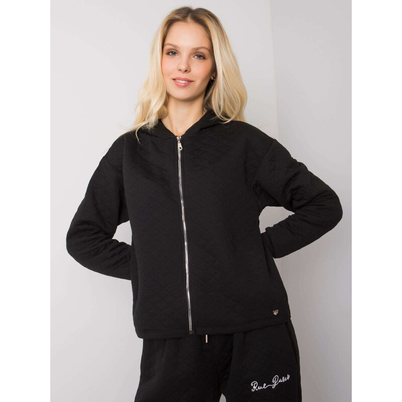 BASIC FEEL GOOD Černá prošívaná mikina Melanie s kapucí -black 66266982