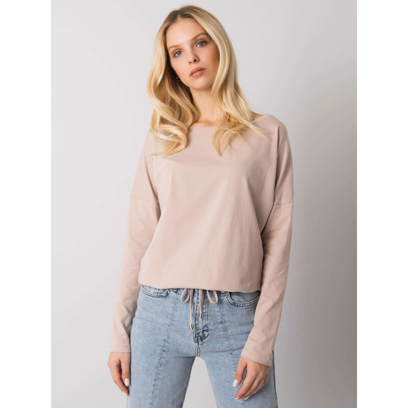 BASIC FEEL GOOD Béžové dámské tričko se šňůrkou na stažení -beige 66267124