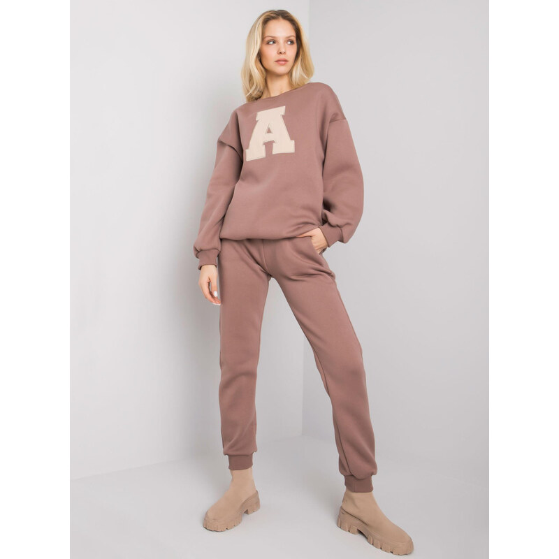 BASIC Hnědá dámská tepláková souprava -brown 84024138