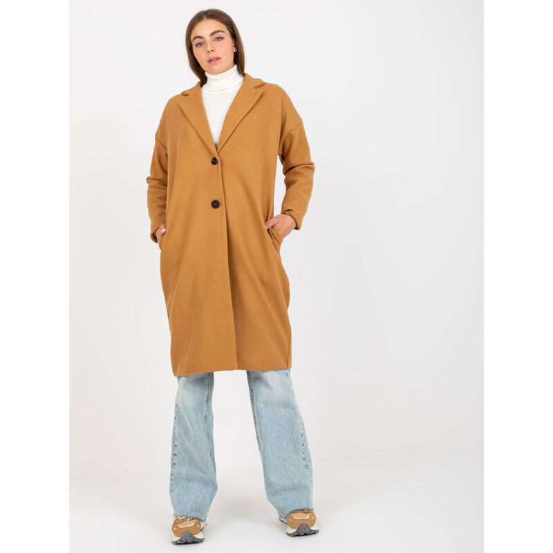 BASIC Hnědý volný jednořadý kabát --brown Hnědá 85877186