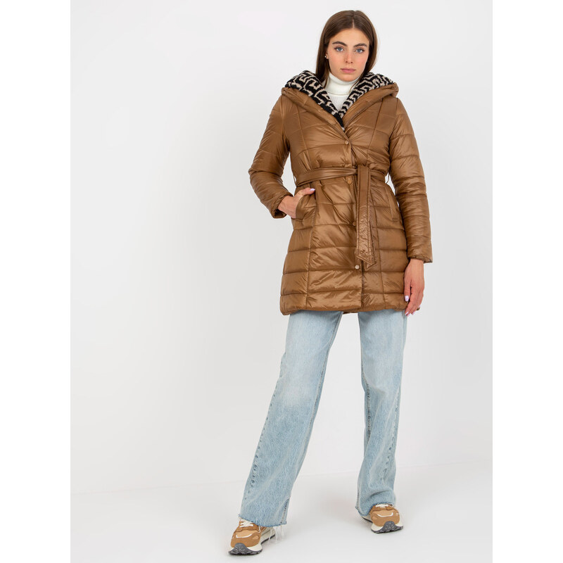 BASIC Hnědá prošívaná zateplená bunda AI-KR-TR8265.98P-camel