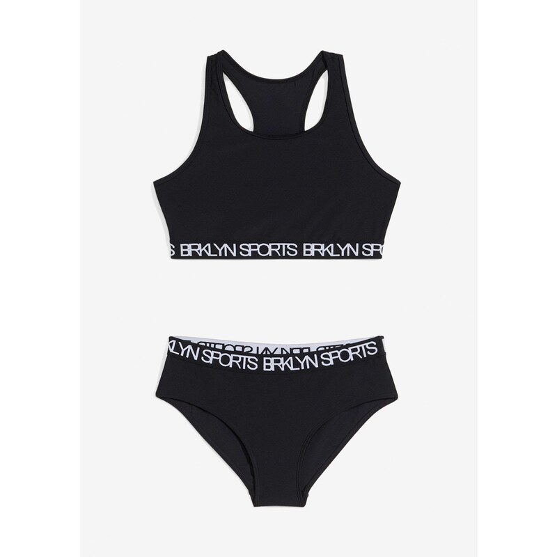 bonprix Sportovní bikiny s boxerským zadním dílem (2dílná