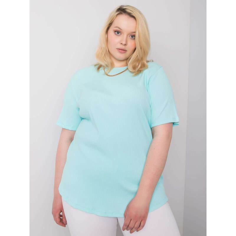 BASIC Mintové dámské tričko s krátkým rukávem -mint 85870267