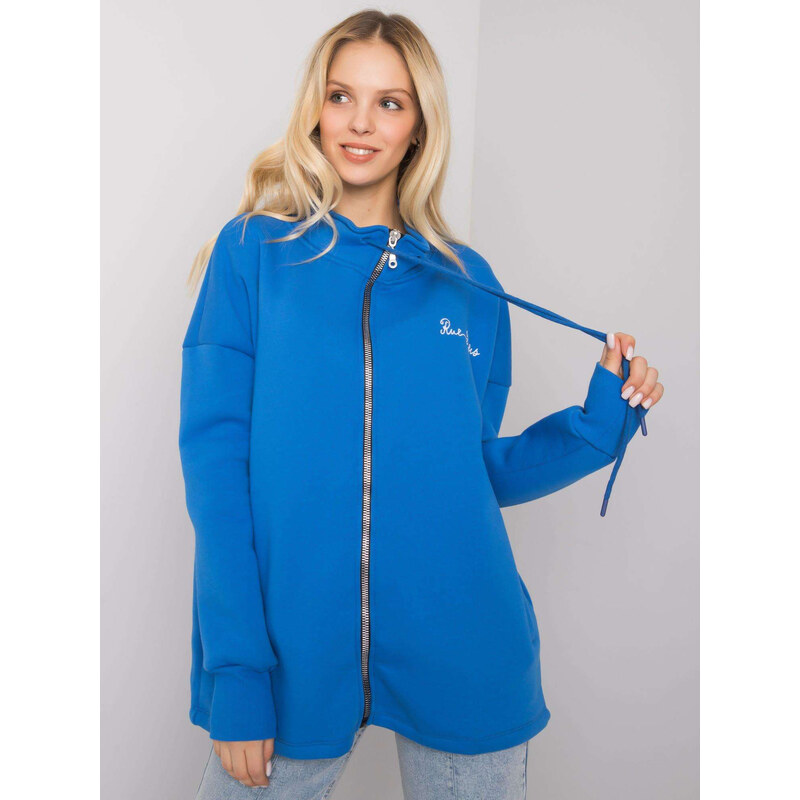 Modrá volná mikina Jasmine s nápisem Rue Paris V-BL-7308.49-blue 66266975