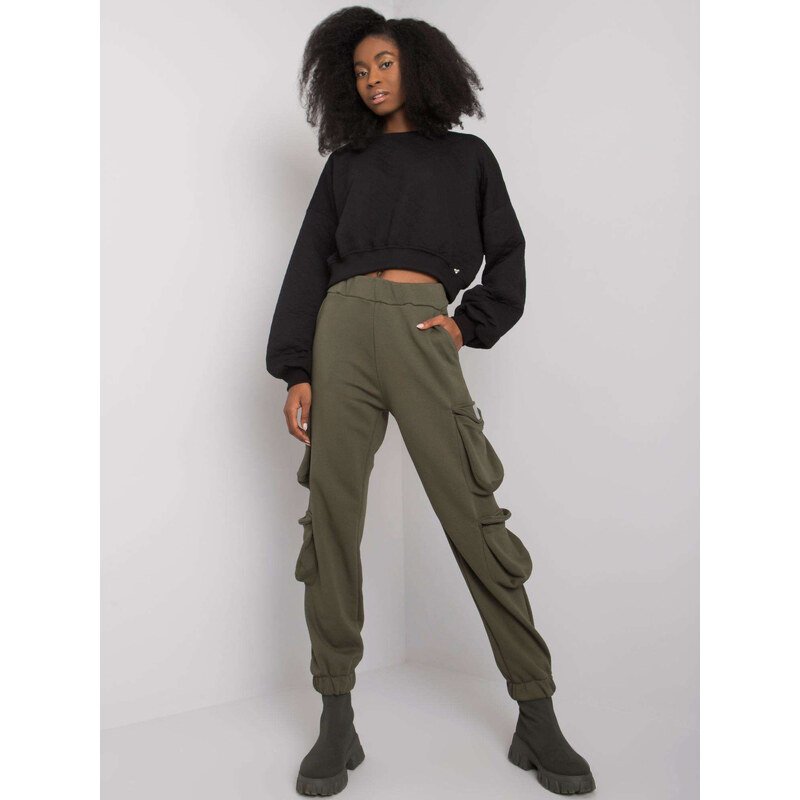 RUE PARIS Khaki cargo kalhoty Mila -khaki 85872676