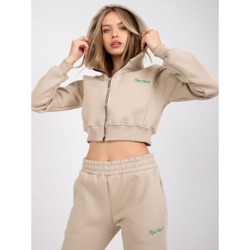 RUE PARIS Béžový set tepláků a crop mikiny California -beige Béžová 84024196