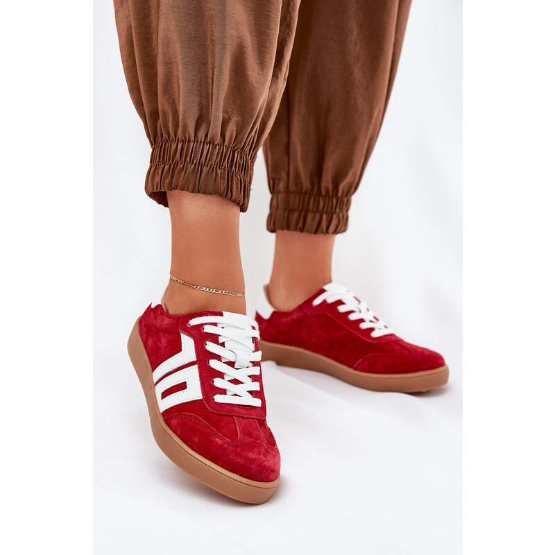 Sneakersy Sportovní Boty Semišové Červené Vinceza 79517