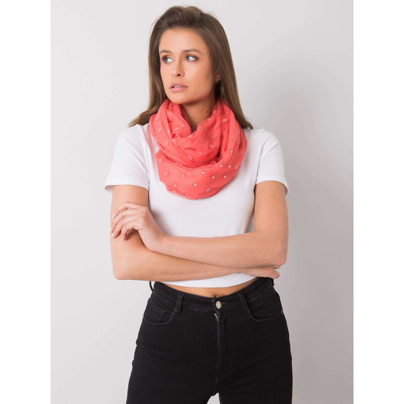 BASIC Korálový šátek s puntíky AT-CH-LM72965-coral