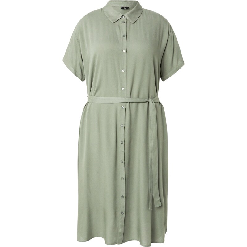 Vero Moda Curve Košilové šaty VMBumpy tmavě zelená