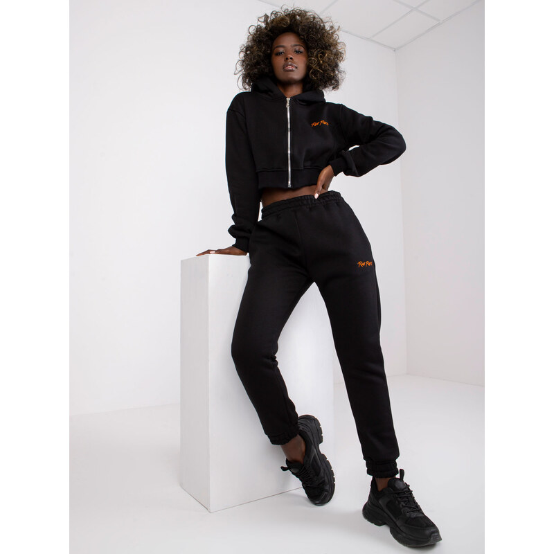 RUE PARIS Černý sportovní set tepláků a mikiny California -black Černá 84024206