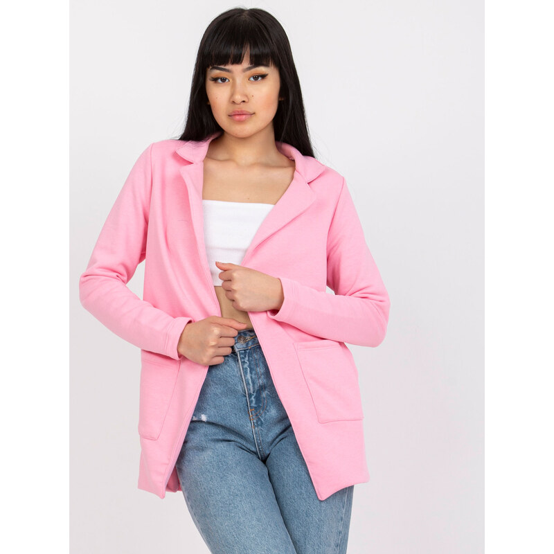 RUE PARIS Světle růžové sako s kapsami --light pink Světle růžová 70259971