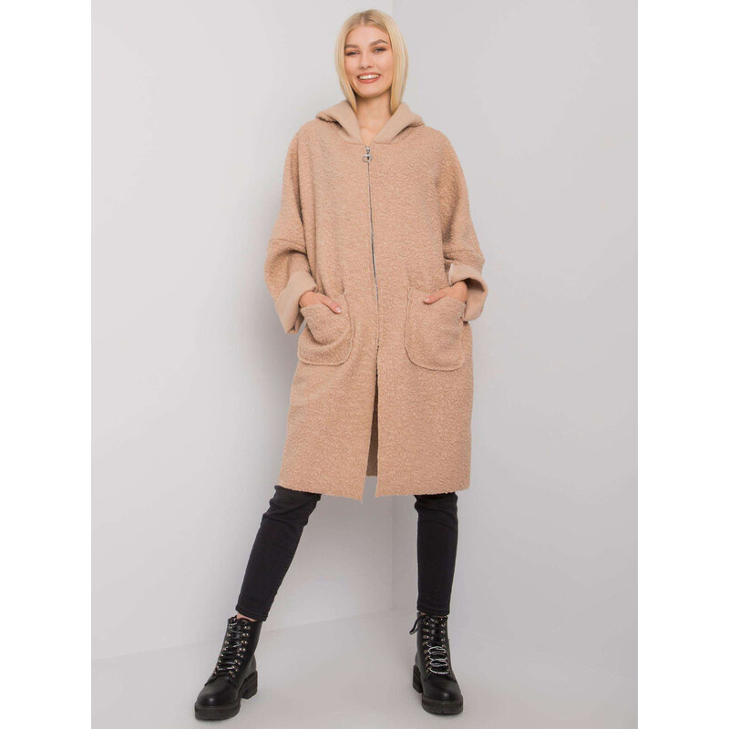 BASIC Béžový dámský teddy kabát -beige Béžová 85871933