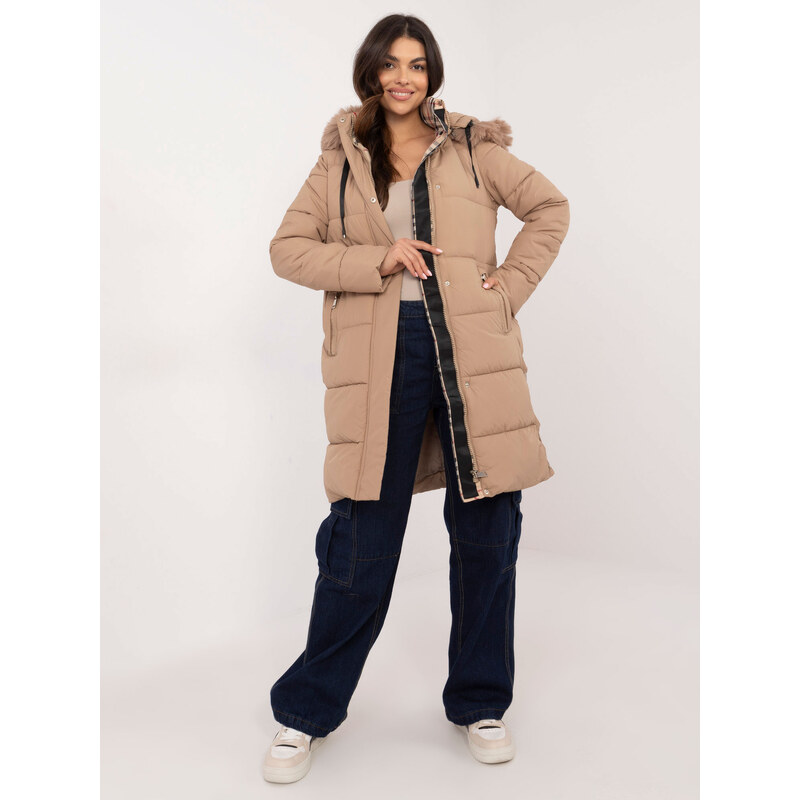 SKORP Béžová zimní bunda s patentkami na bocích SK-KR-HH-2406.98