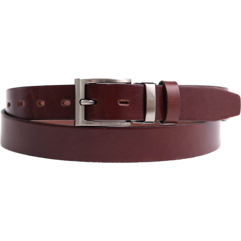 Pánský společenský kožený opasek Špongr 3019 tmavě hnědý 105286852