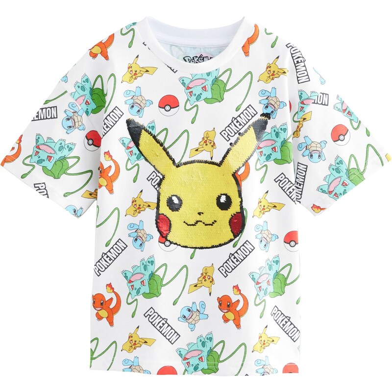 Next Tričko Pokémon aqua modrá / žlutá / černá / bílá