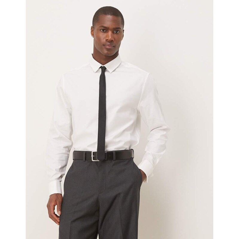 ASOS DESIGN formal easy iron twill regular shirt with double