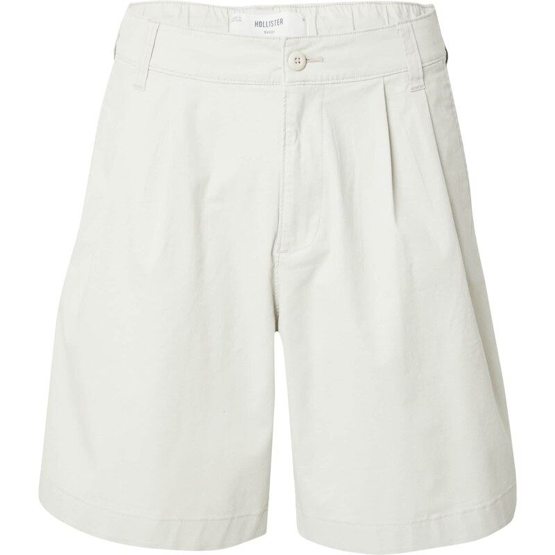HOLLISTER Kalhoty se sklady v pase světle šedá