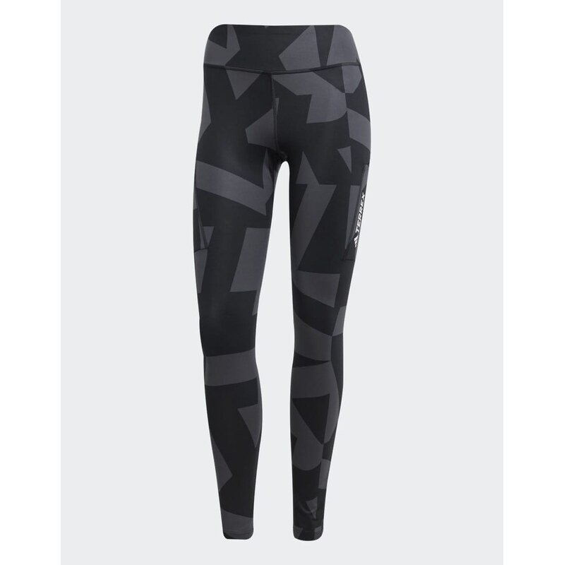 adidas Terrex multi tights printed in carbon / black / black /