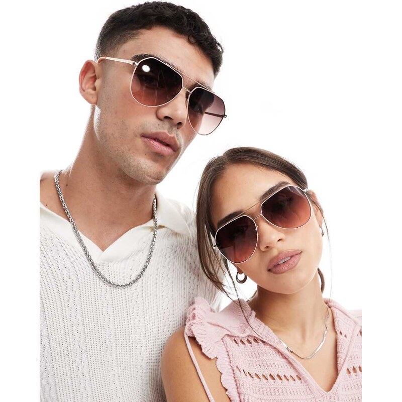 AJ Morgan aces up metal aviator sunglasses in pink and gold 105795660