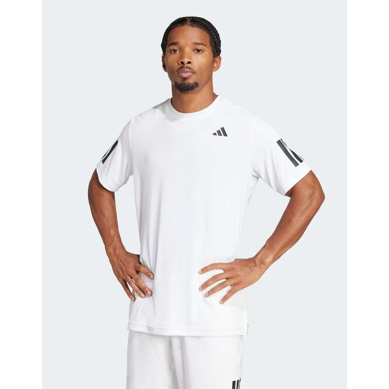 adidas performance Club tennis climacool 3-stripes tee in white